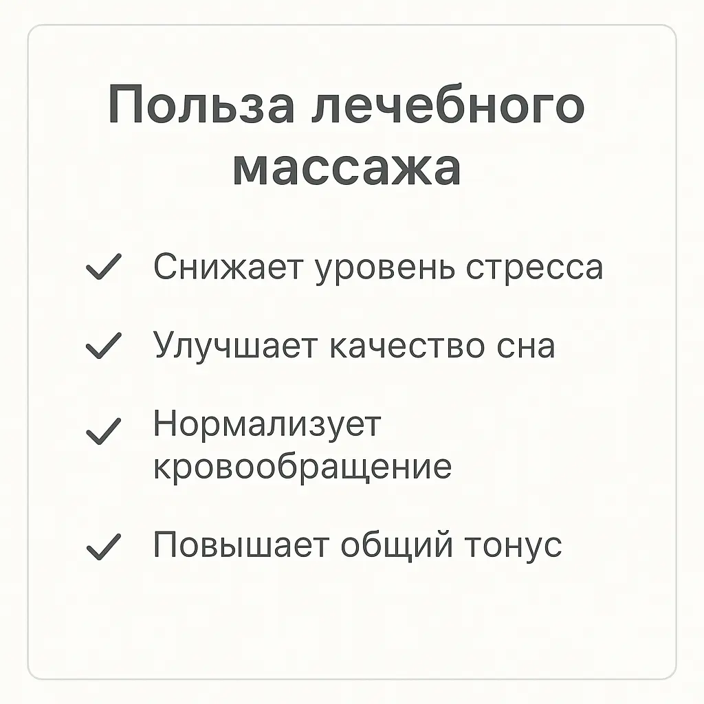 Преимущества лечебного массажа: снижение стресса, улучшение сна, нормализация кровообращения и повышение тонуса